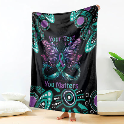 Personalised Hope Fight Suicide Prevention Support Blanket Aboriginal Motif