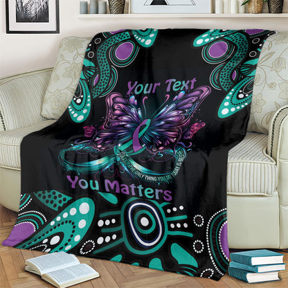 Personalised Hope Fight Suicide Prevention Support Blanket Aboriginal Motif