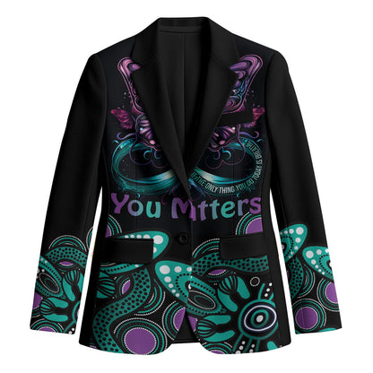 Personalised Hope Fight Suicide Prevention Support Blazer Aboriginal Motif