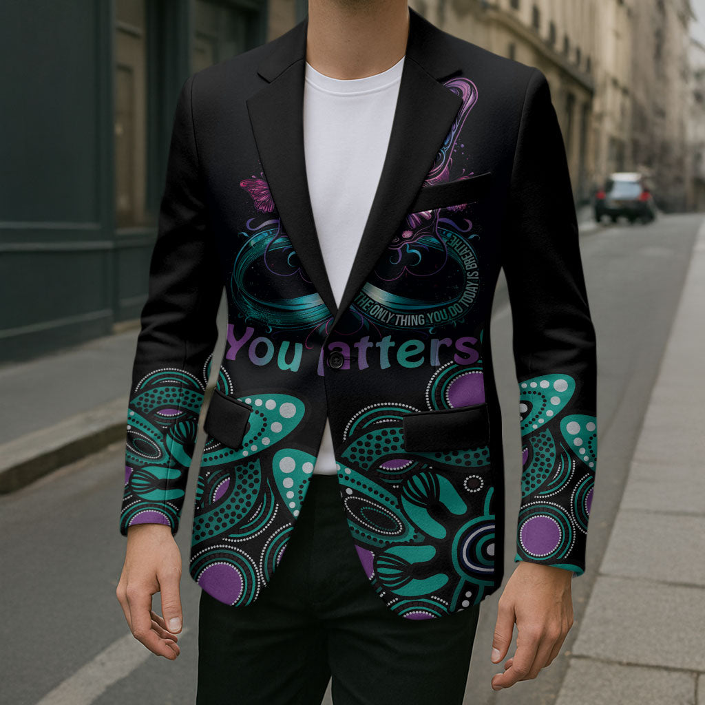 Personalised Hope Fight Suicide Prevention Support Blazer Aboriginal Motif