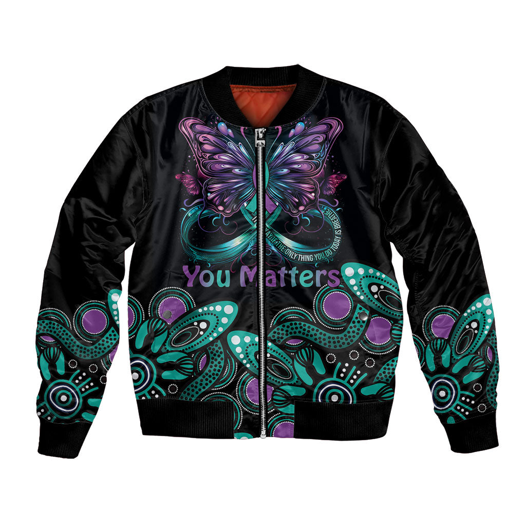 Personalised Hope Fight Suicide Prevention Support Bomber Jacket Aboriginal Motif