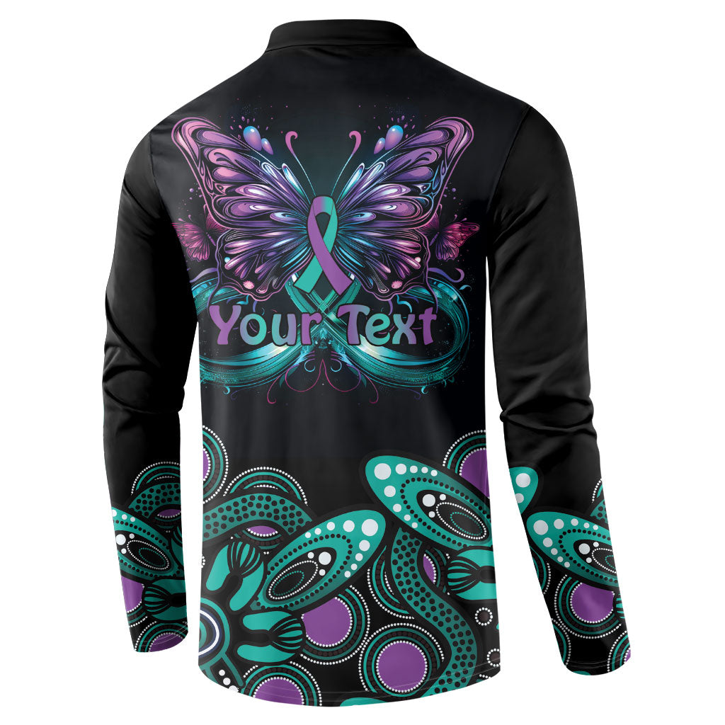 Personalised Hope Fight Suicide Prevention Support Button Sweatshirt Aboriginal Motif
