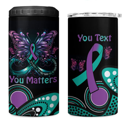 Personalised Hope Fight Suicide Prevention Support 4 in 1 Can Cooler Tumbler Aboriginal Motif