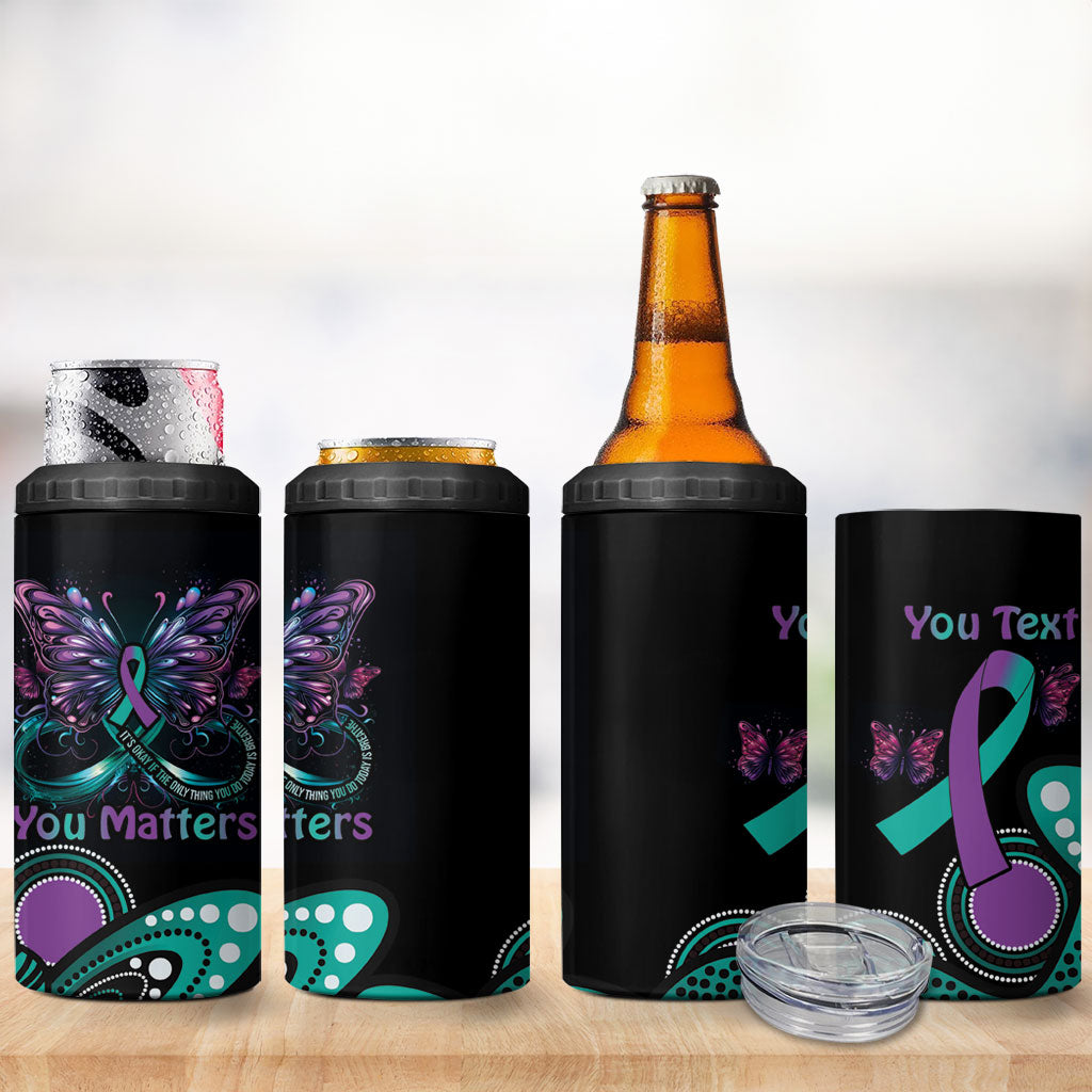 Personalised Hope Fight Suicide Prevention Support 4 in 1 Can Cooler Tumbler Aboriginal Motif