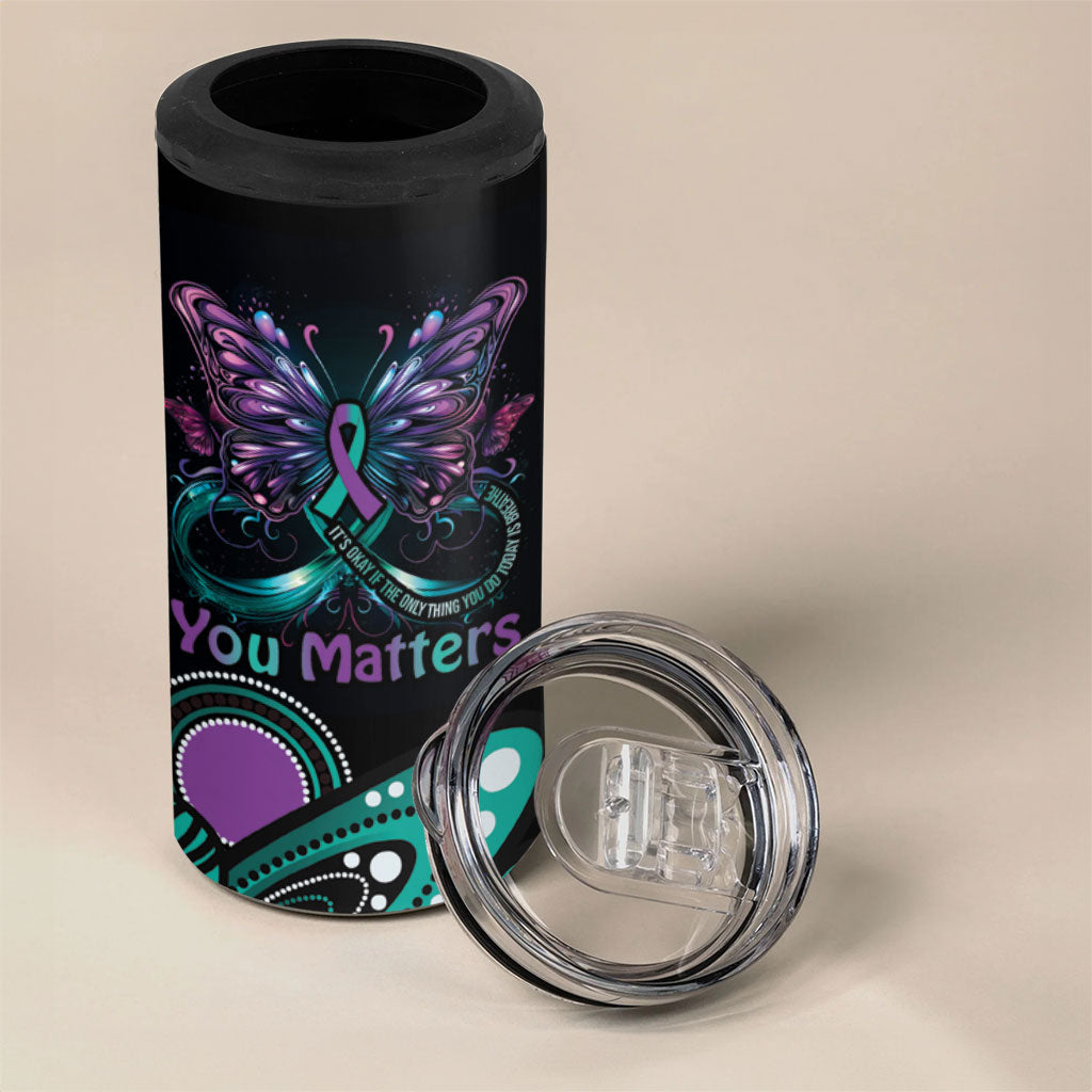 Personalised Hope Fight Suicide Prevention Support 4 in 1 Can Cooler Tumbler Aboriginal Motif
