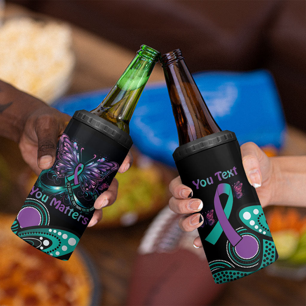 Personalised Hope Fight Suicide Prevention Support 4 in 1 Can Cooler Tumbler Aboriginal Motif
