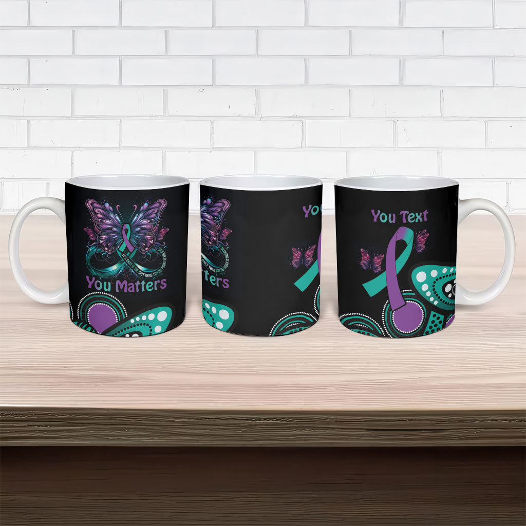 Personalised Hope Fight Suicide Prevention Support Ceramic Mug Aboriginal Motif