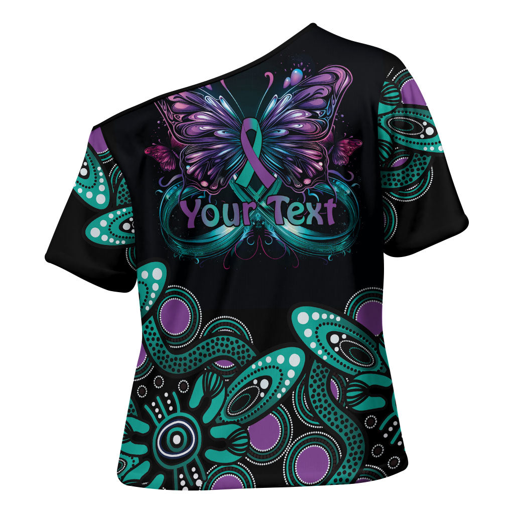 Personalised Hope Fight Suicide Prevention Support Cross Shoulder Shirt Aboriginal Motif