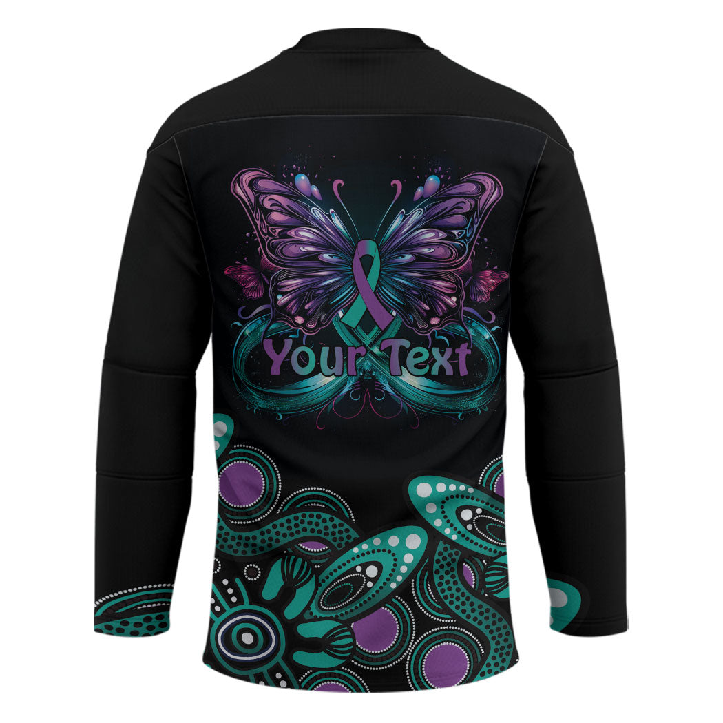 Personalised Hope Fight Suicide Prevention Support Hockey Jersey Aboriginal Motif