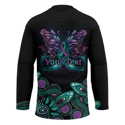 Personalised Hope Fight Suicide Prevention Support Hockey Jersey Aboriginal Motif