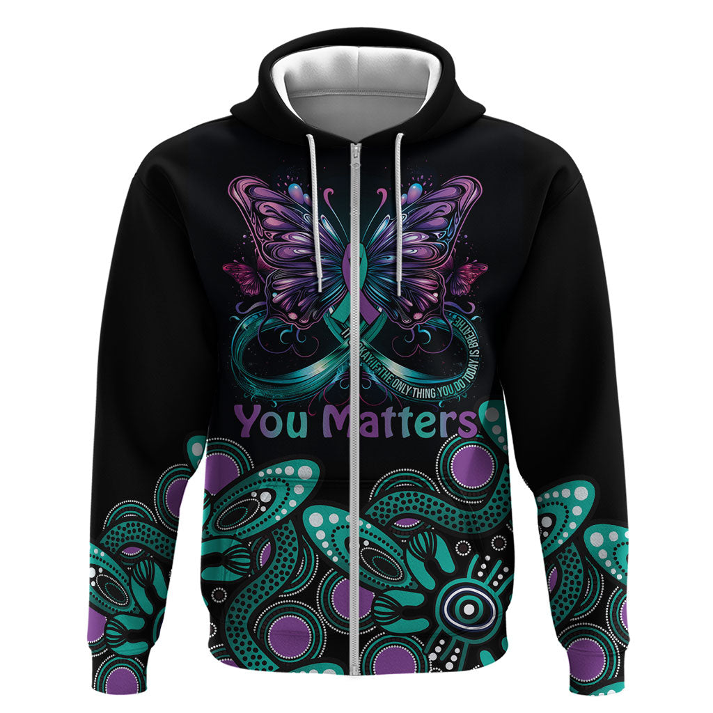 Personalised Hope Fight Suicide Prevention Support Hoodie Aboriginal Motif