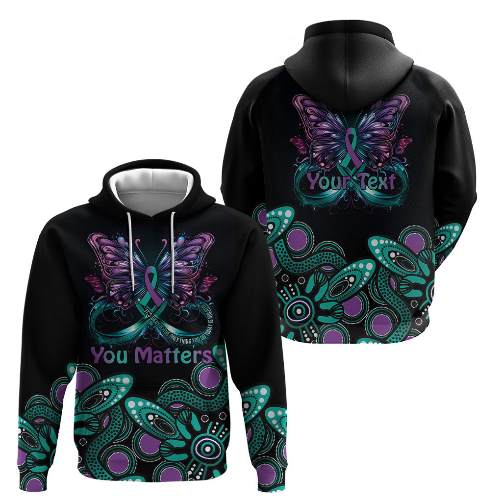 Personalised Hope Fight Suicide Prevention Support Hoodie Aboriginal Motif
