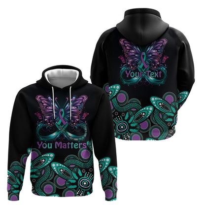 Personalised Hope Fight Suicide Prevention Support Hoodie Aboriginal Motif