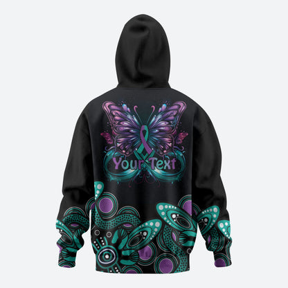 Personalised Hope Fight Suicide Prevention Support Hoodie Aboriginal Motif