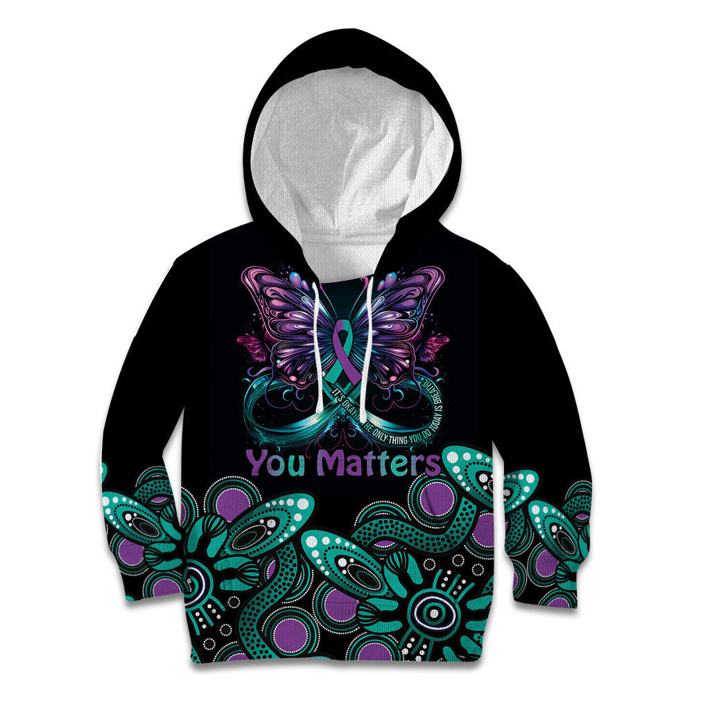 Personalised Hope Fight Suicide Prevention Support Kid Hoodie Aboriginal Motif