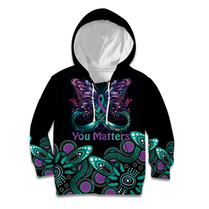 Personalised Hope Fight Suicide Prevention Support Kid Hoodie Aboriginal Motif