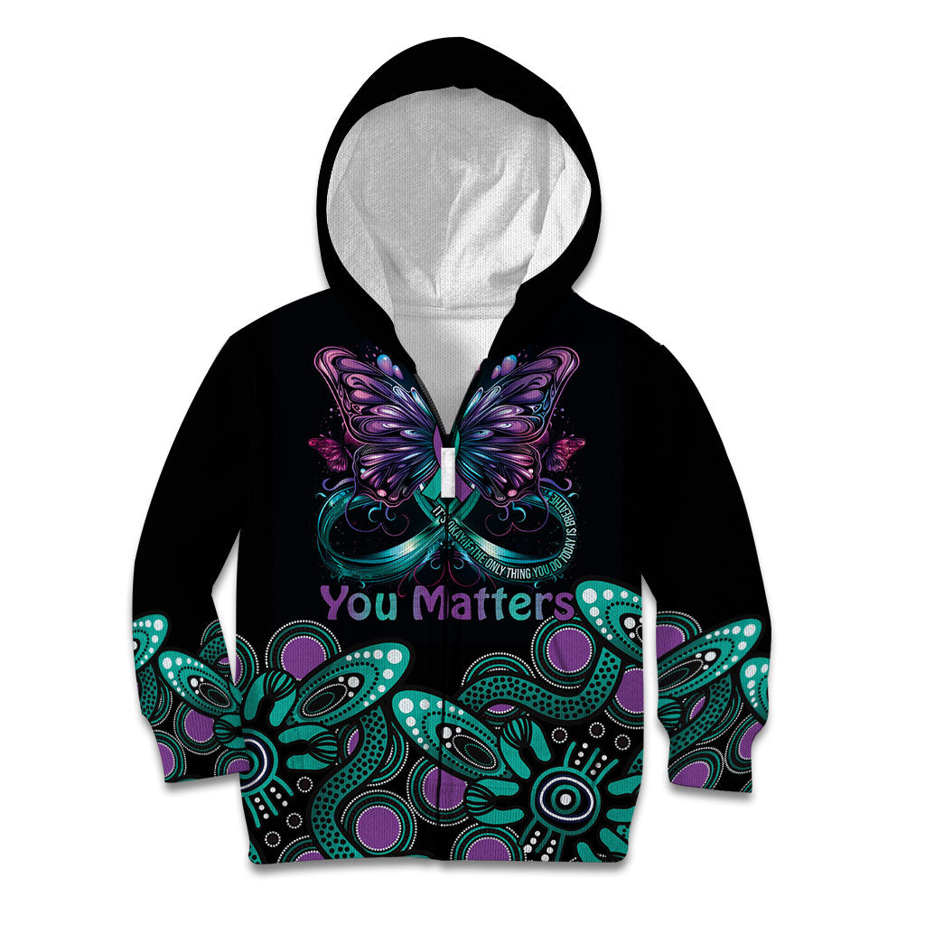 Personalised Hope Fight Suicide Prevention Support Kid Hoodie Aboriginal Motif