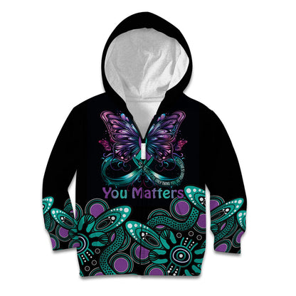 Personalised Hope Fight Suicide Prevention Support Kid Hoodie Aboriginal Motif