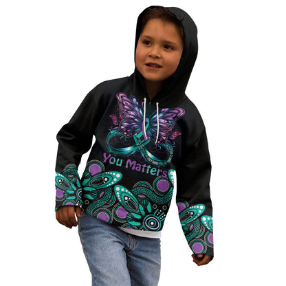 Personalised Hope Fight Suicide Prevention Support Kid Hoodie Aboriginal Motif