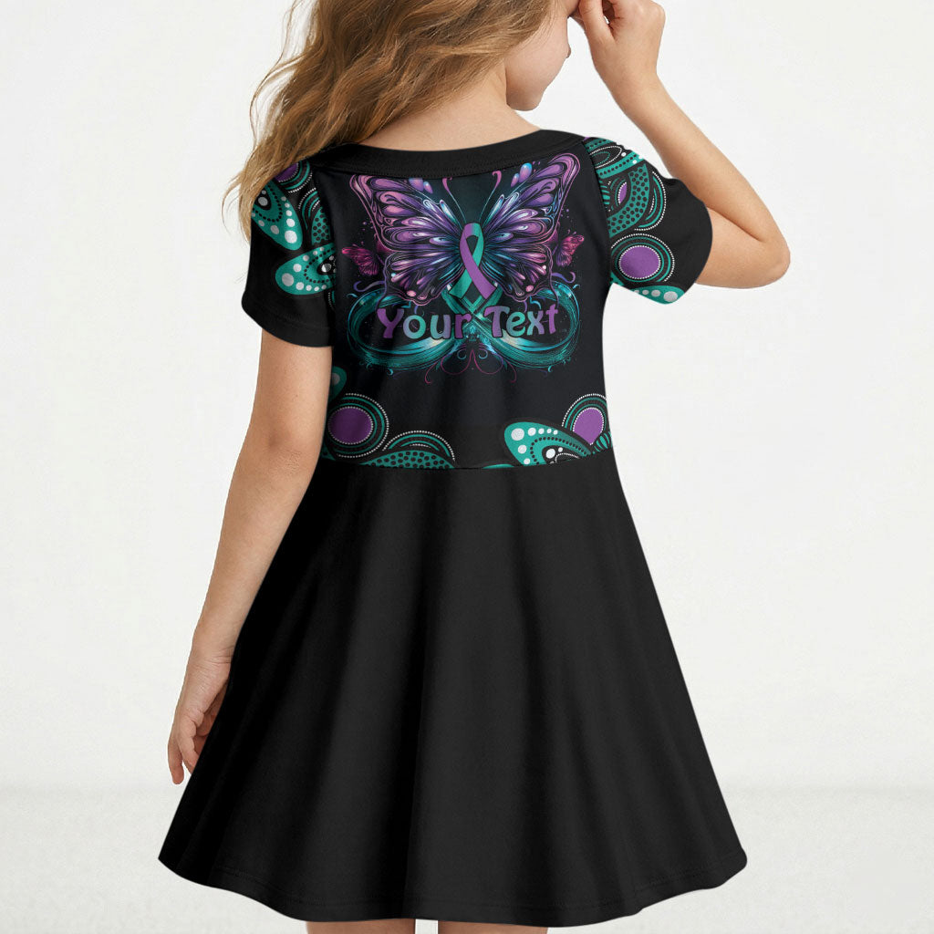 Personalised Hope Fight Suicide Prevention Support Kid Short Sleeve Dress Aboriginal Motif