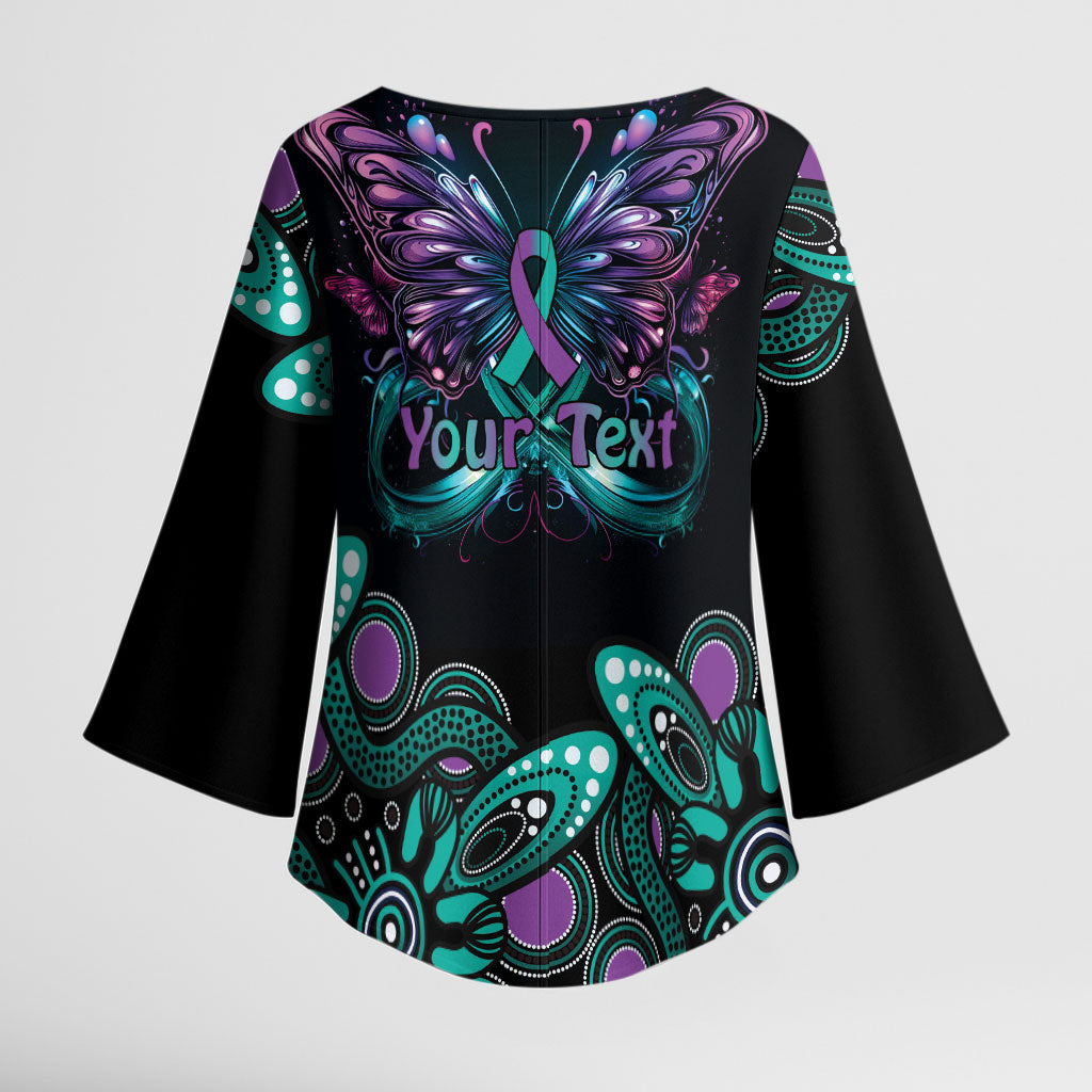 Personalised Hope Fight Suicide Prevention Support Kimono Sleeve Blouse Aboriginal Motif
