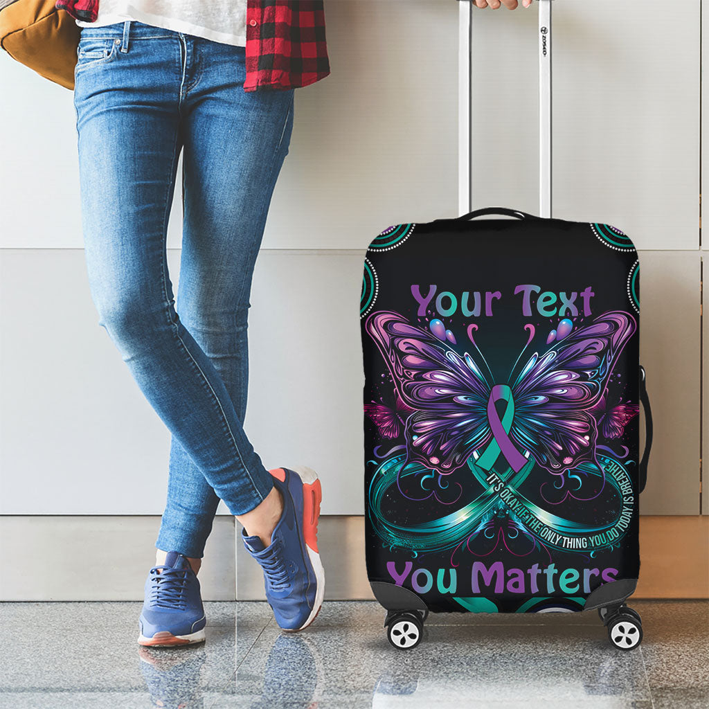 Personalised Hope Fight Suicide Prevention Support Luggage Cover Aboriginal Motif