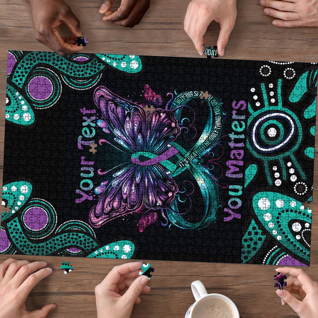 Personalised Hope Fight Suicide Prevention Support Puzzle Aboriginal Motif