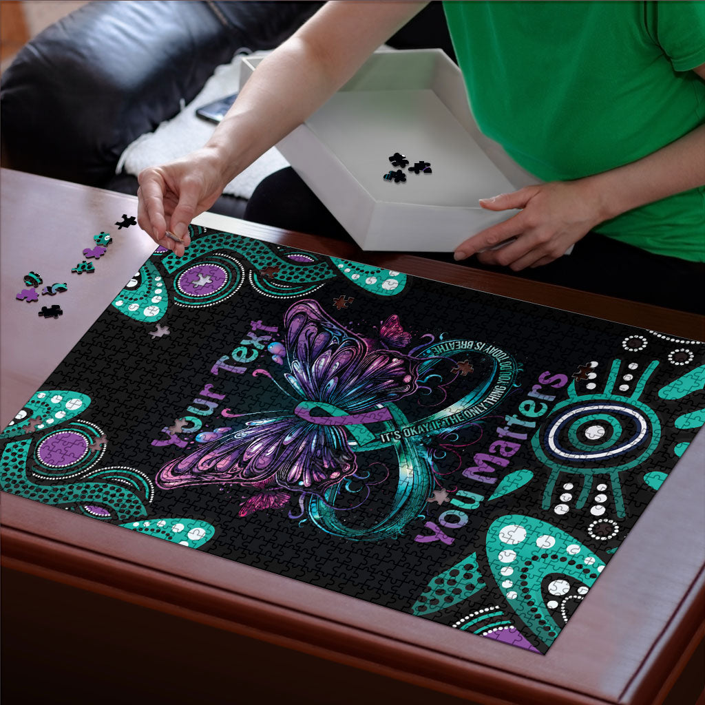 Personalised Hope Fight Suicide Prevention Support Puzzle Aboriginal Motif