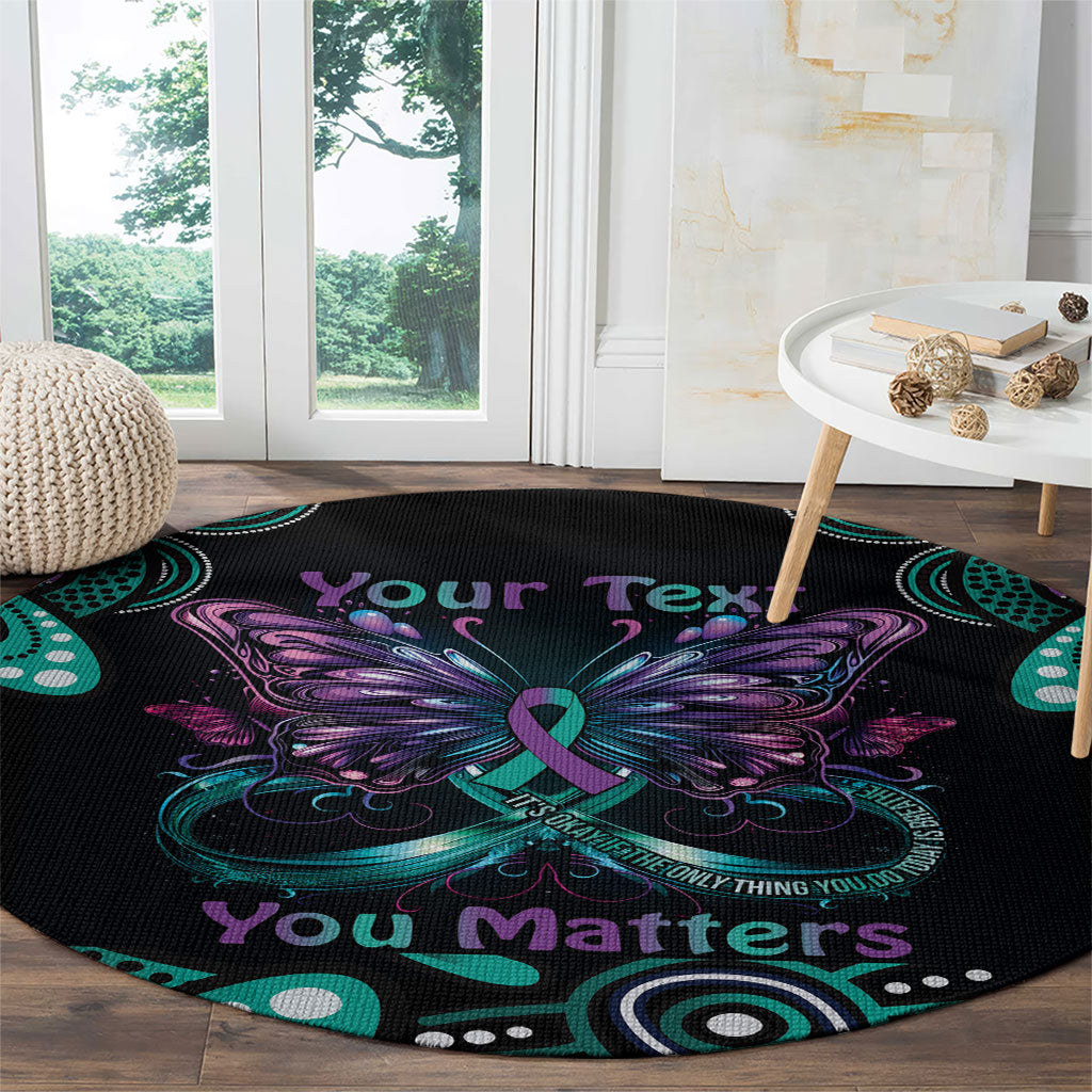 Personalised Hope Fight Suicide Prevention Support Round Carpet Aboriginal Motif
