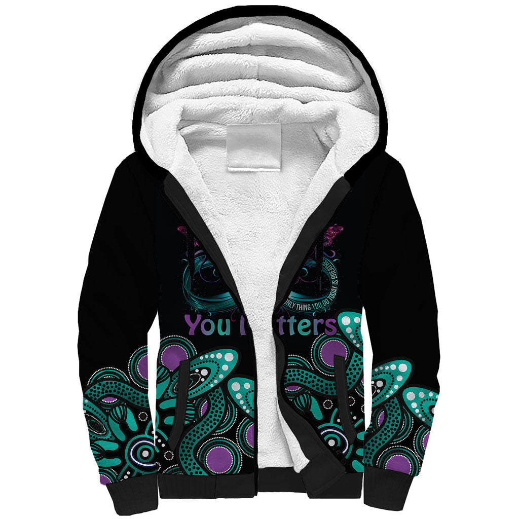 Personalised Hope Fight Suicide Prevention Support Sherpa Hoodie Aboriginal Motif