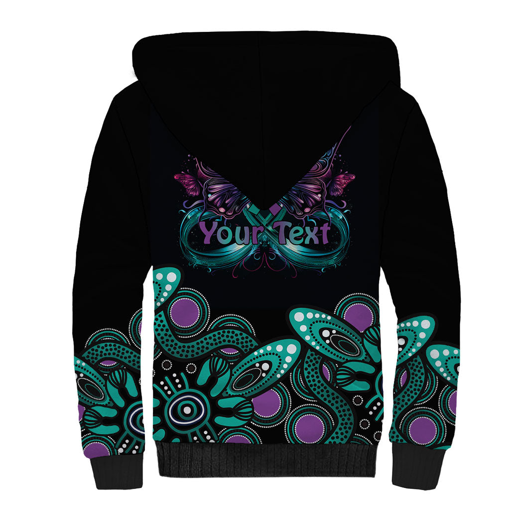 Personalised Hope Fight Suicide Prevention Support Sherpa Hoodie Aboriginal Motif