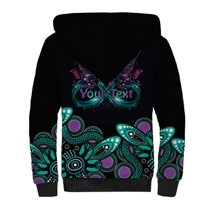Personalised Hope Fight Suicide Prevention Support Sherpa Hoodie Aboriginal Motif