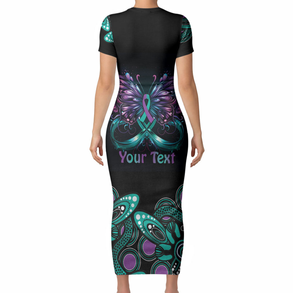Personalised Hope Fight Suicide Prevention Support Short Sleeve Bodycon Dress Aboriginal Motif