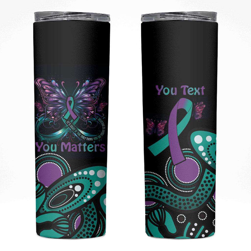 Personalised Hope Fight Suicide Prevention Support Skinny Tumbler Aboriginal Motif