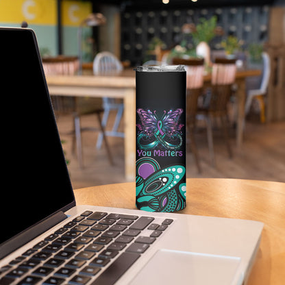 Personalised Hope Fight Suicide Prevention Support Skinny Tumbler Aboriginal Motif