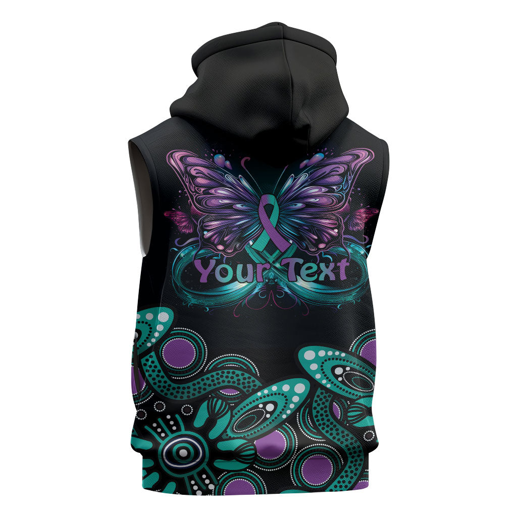 Personalised Hope Fight Suicide Prevention Support Sleeveless Hoodie Aboriginal Motif