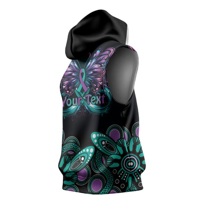 Personalised Hope Fight Suicide Prevention Support Sleeveless Hoodie Aboriginal Motif