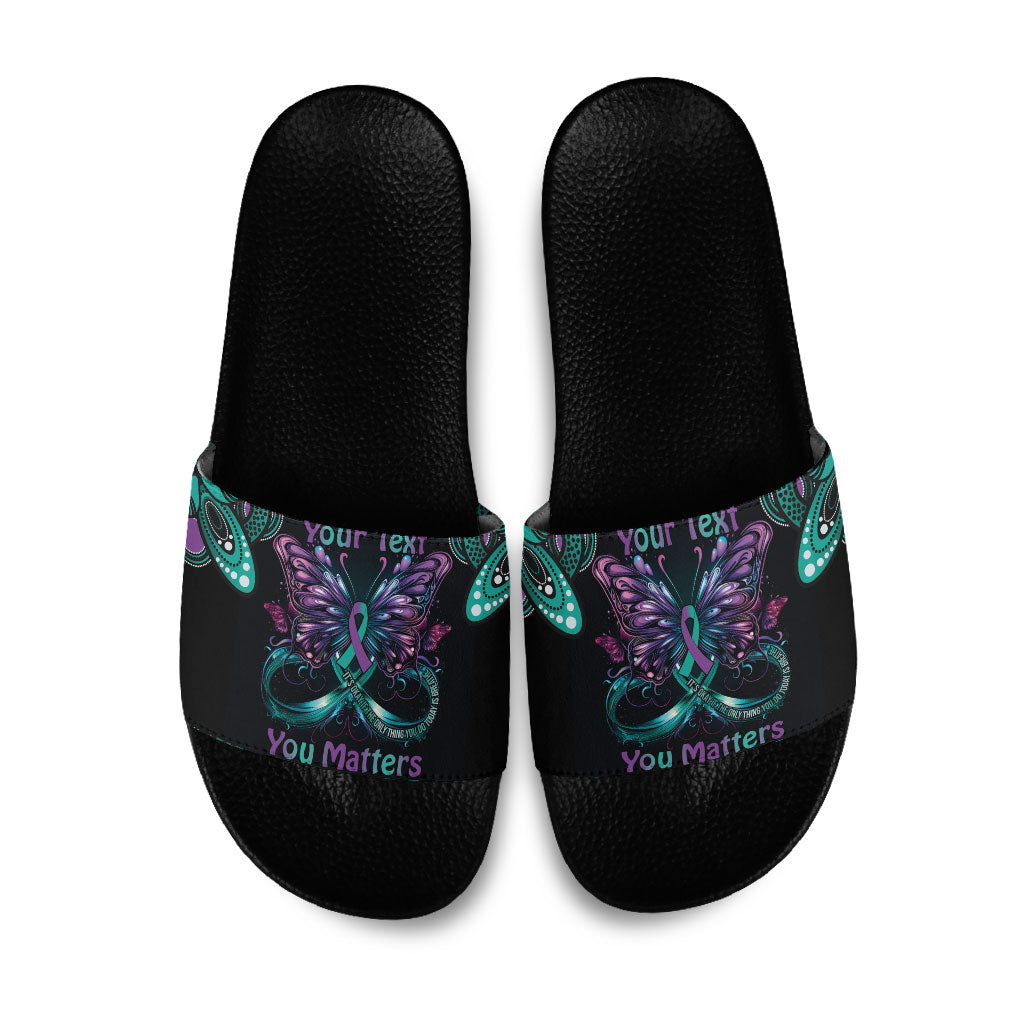 Personalised Hope Fight Suicide Prevention Support Slide Sandals Aboriginal Motif