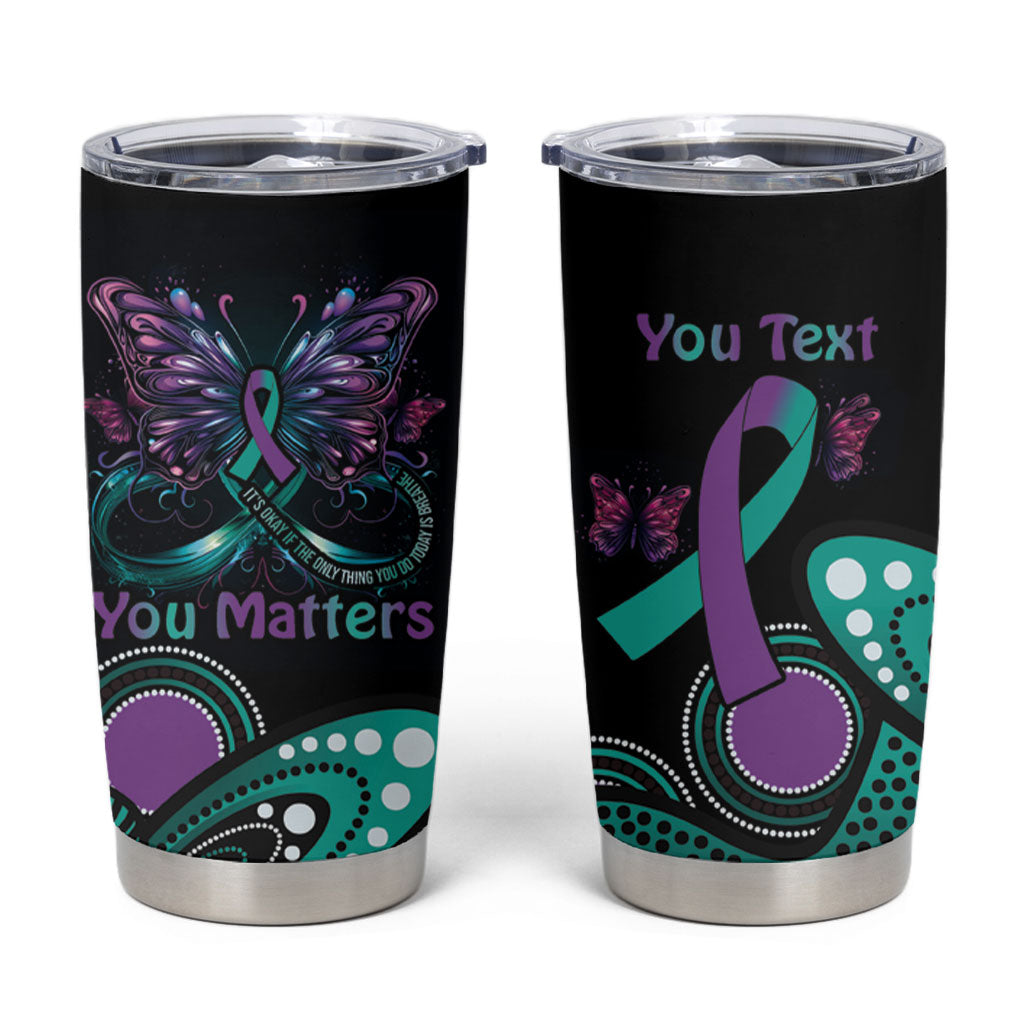 Personalised Hope Fight Suicide Prevention Support Tumbler Cup Aboriginal Motif