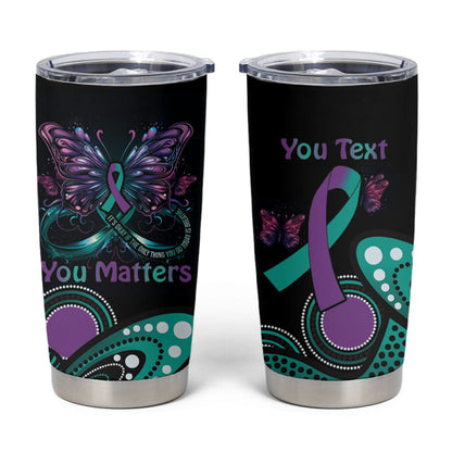 Personalised Hope Fight Suicide Prevention Support Tumbler Cup Aboriginal Motif