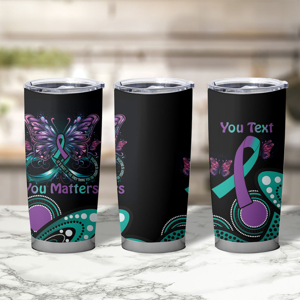 Personalised Hope Fight Suicide Prevention Support Tumbler Cup Aboriginal Motif