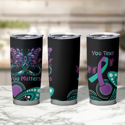 Personalised Hope Fight Suicide Prevention Support Tumbler Cup Aboriginal Motif