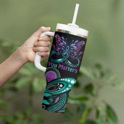 Personalised Hope Fight Suicide Prevention Support Tumbler With Handle Aboriginal Motif