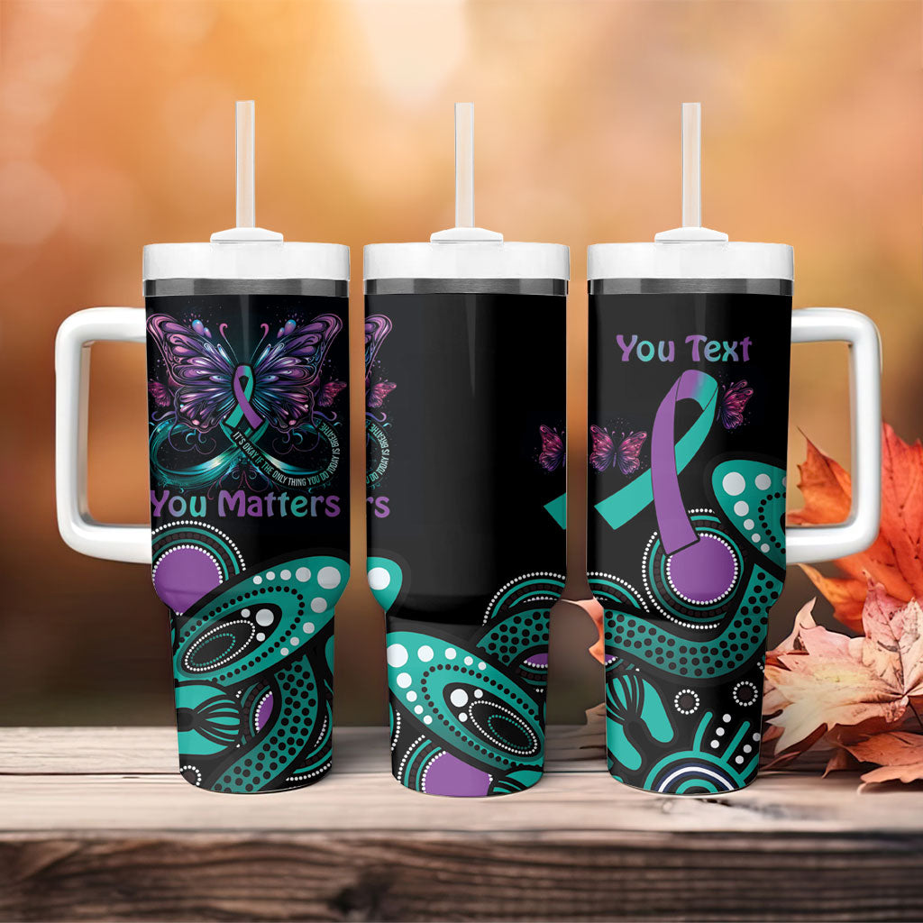 Personalised Hope Fight Suicide Prevention Support Tumbler With Handle Aboriginal Motif