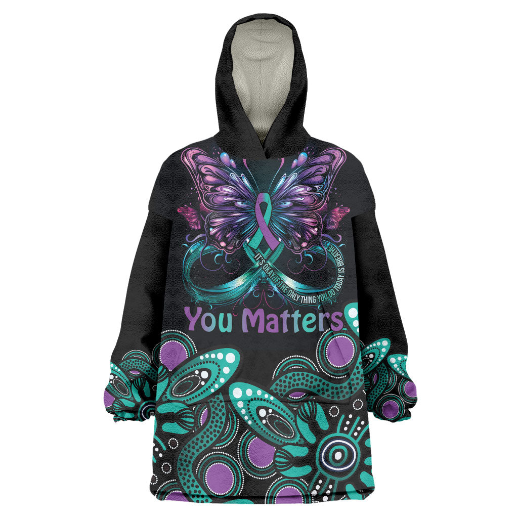 Personalised Hope Fight Suicide Prevention Support Wearable Blanket Hoodie Aboriginal Motif