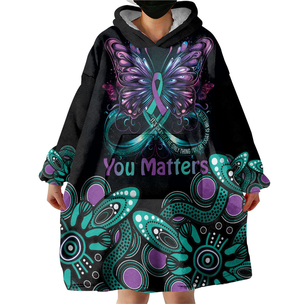 Personalised Hope Fight Suicide Prevention Support Wearable Blanket Hoodie Aboriginal Motif