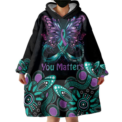 Personalised Hope Fight Suicide Prevention Support Wearable Blanket Hoodie Aboriginal Motif