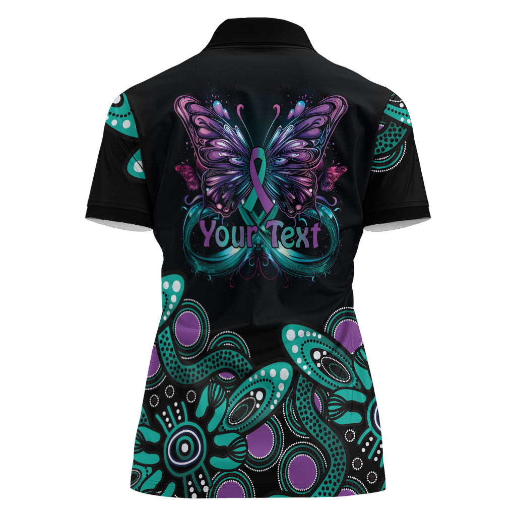 Personalised Hope Fight Suicide Prevention Support Women Polo Shirt Aboriginal Motif