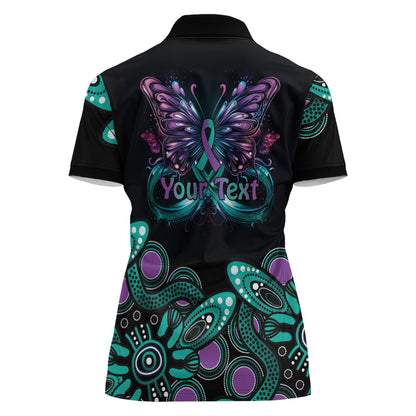 Personalised Hope Fight Suicide Prevention Support Women Polo Shirt Aboriginal Motif