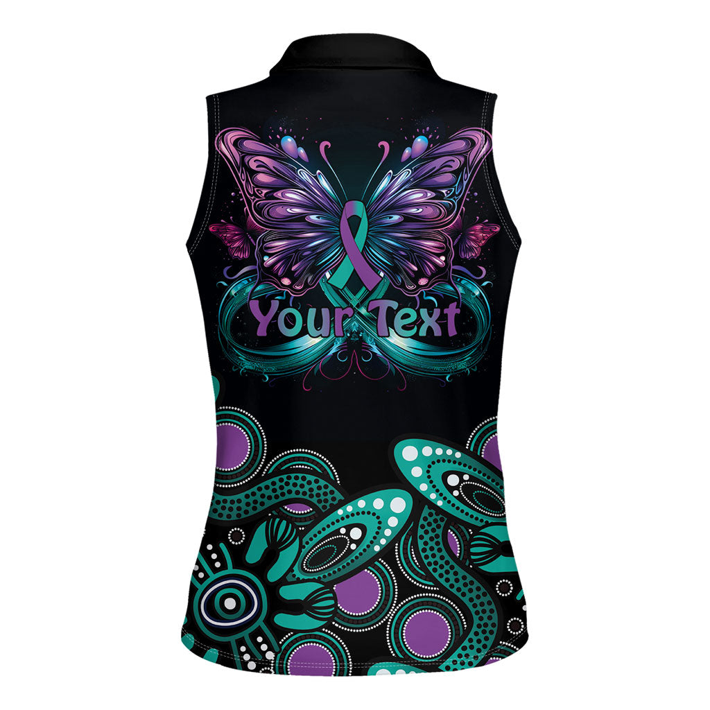 Personalised Hope Fight Suicide Prevention Support Women Sleeveless Polo Shirt Aboriginal Motif